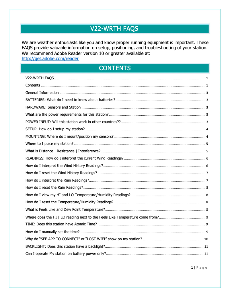 Página 1 del manual Preguntas frecuentes La Crosse Technology V22-WRTHV2