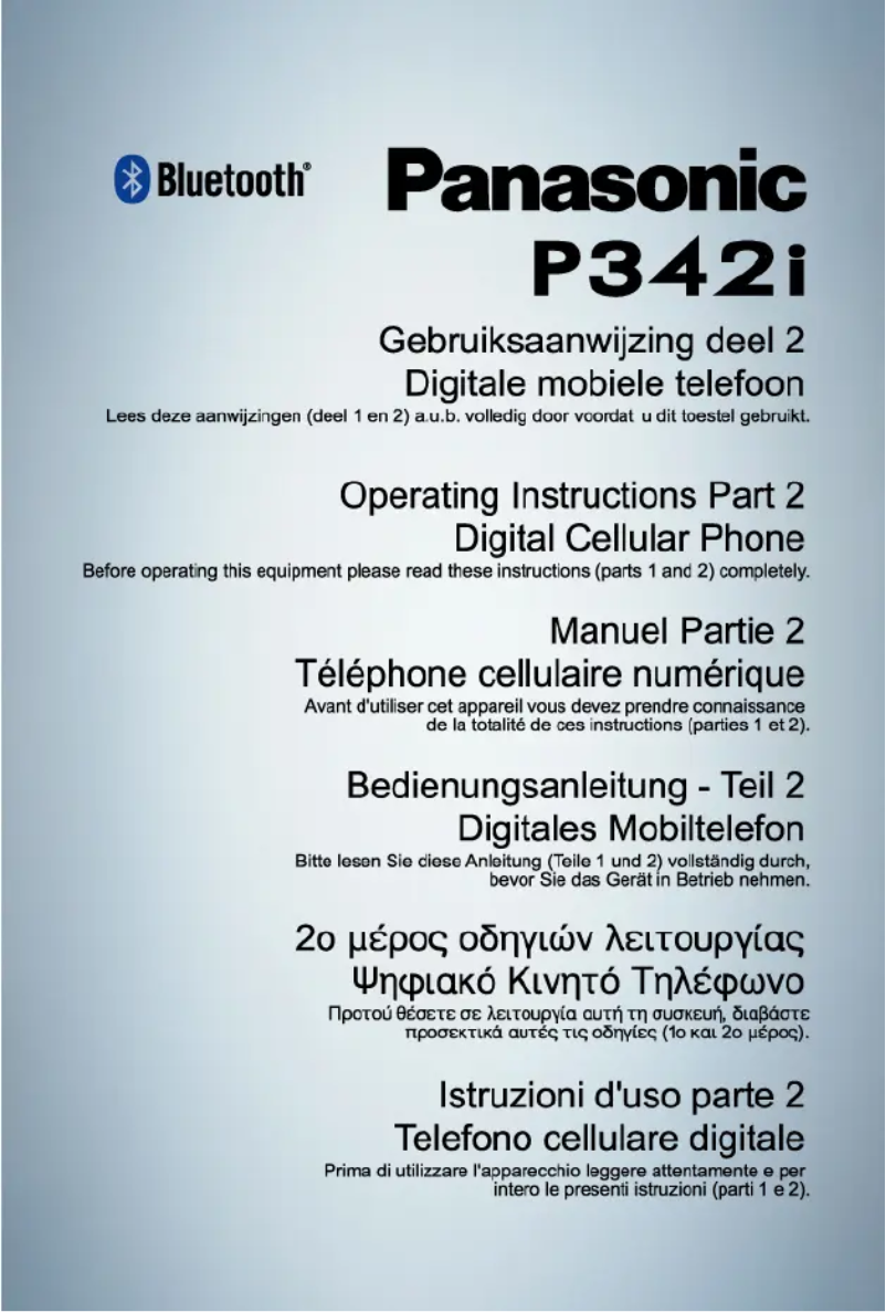 Página 1 del manual Instrucciones / montaje Panasonic P342I