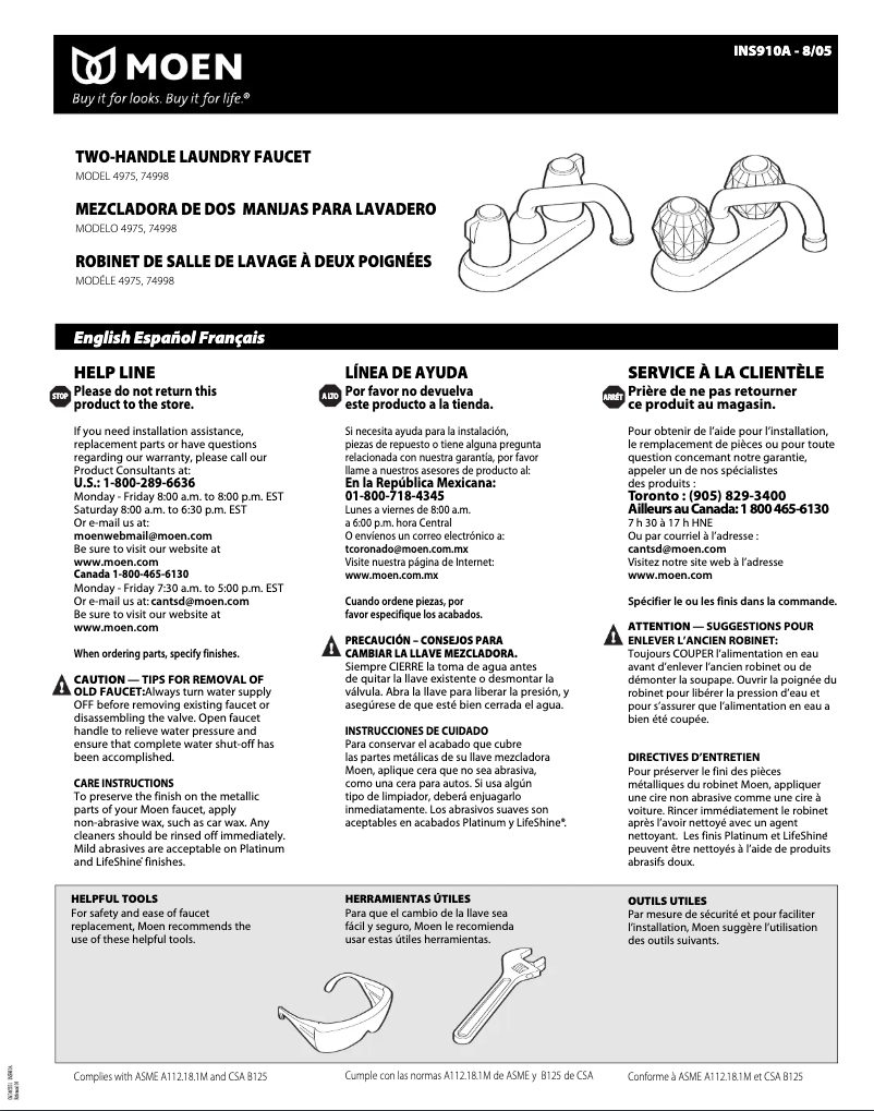 Imagen de la primera página del manual del dispositivo Chateau 74998