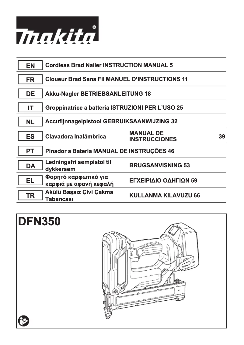 Imagen de la primera página del manual del dispositivo DFN350
