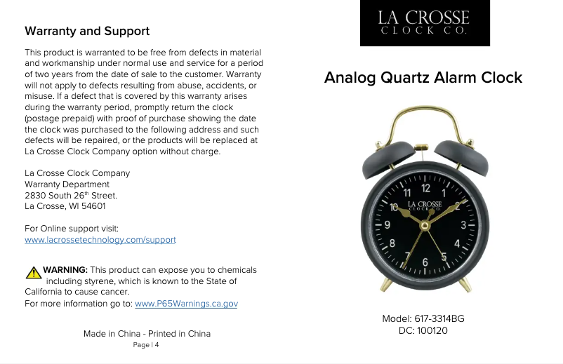 Página nº 1 - Manual de usuario La Crosse Technology 617-3314BG