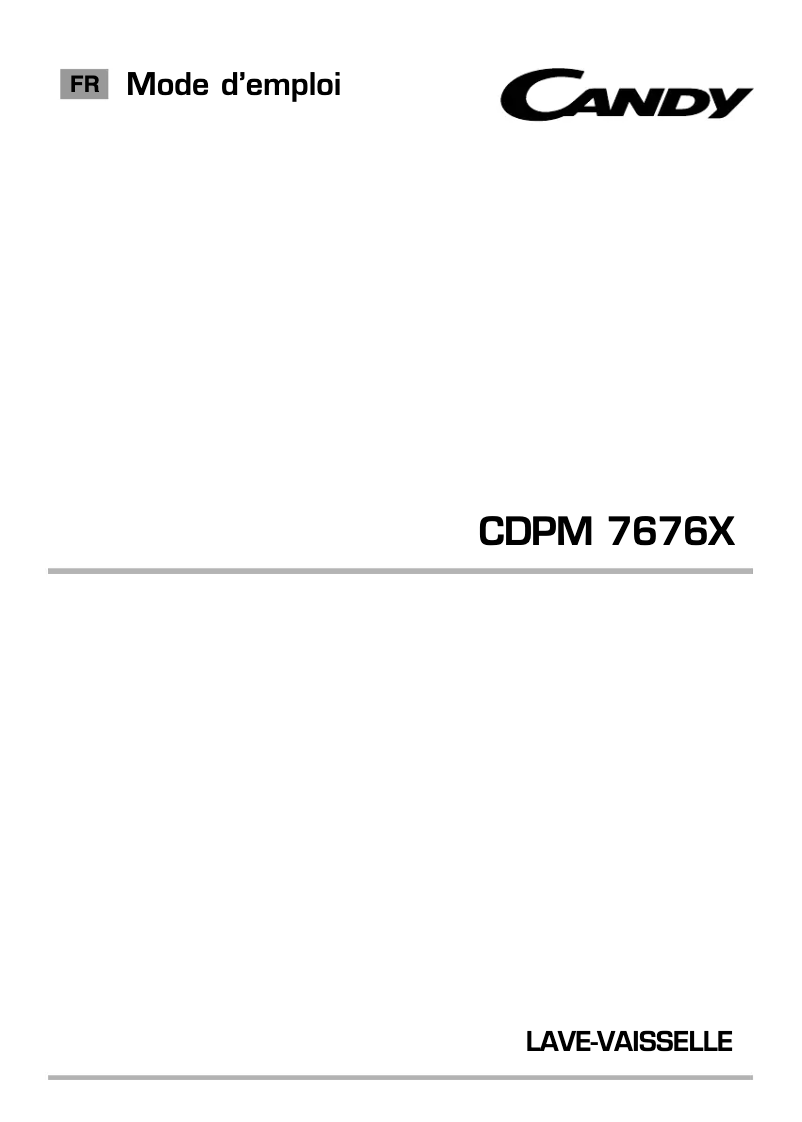 Página 1 del manual Manual de usuario Candy CDPM 7676X-47