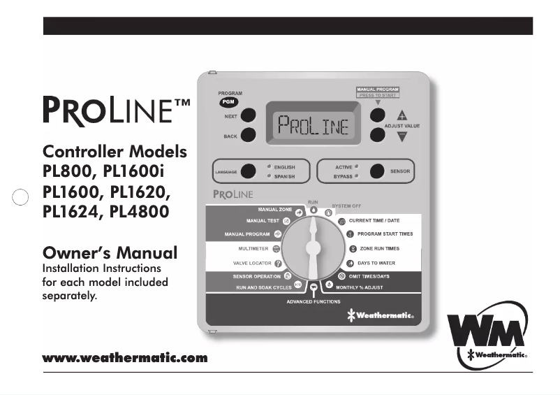 Página nº 1 - Manual de usuario Weathermatic ProLine PL1624