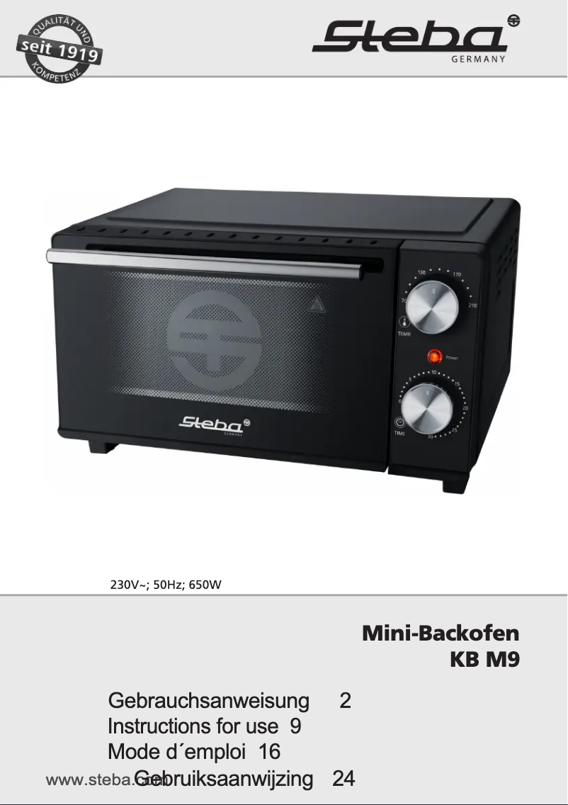 Página 1 del manual Manual de usuario Steba KB M9