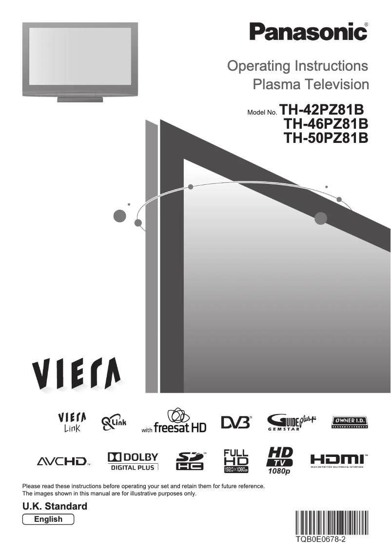 Imagen de la primera página del manual del dispositivo TH-50PZ81B