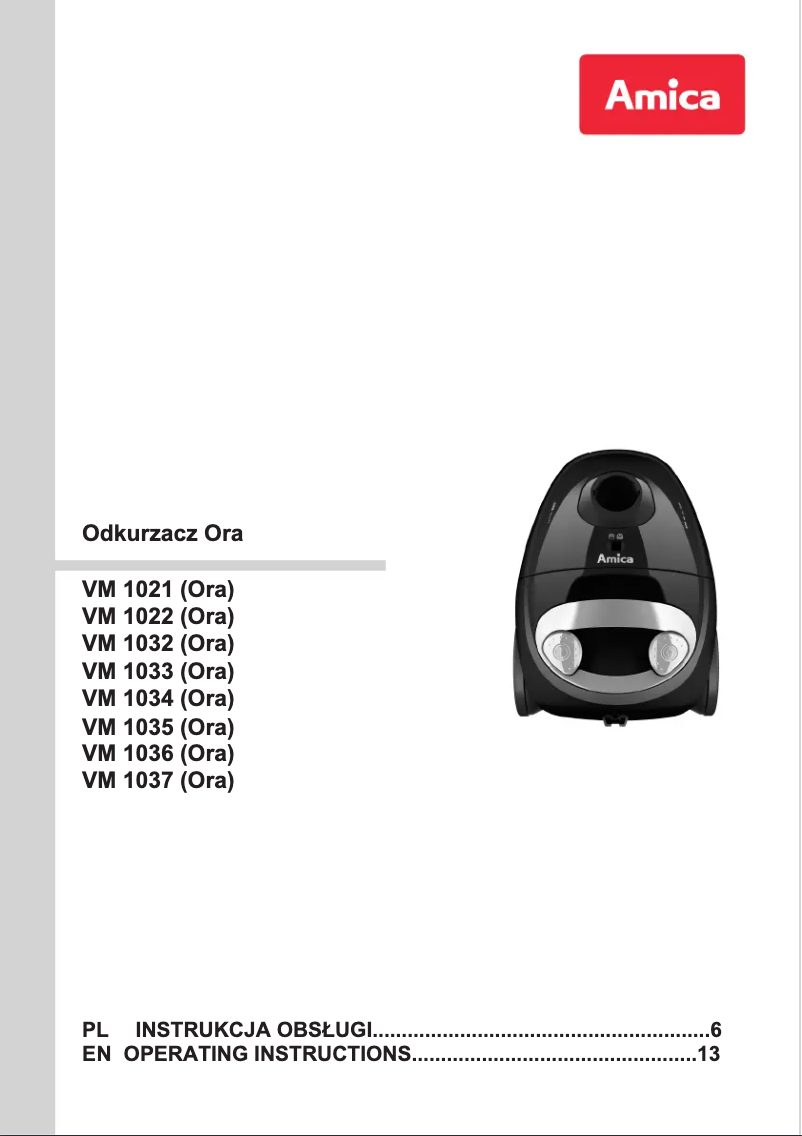 Página 1 del manual Manual de usuario Amica Ora VM 1037