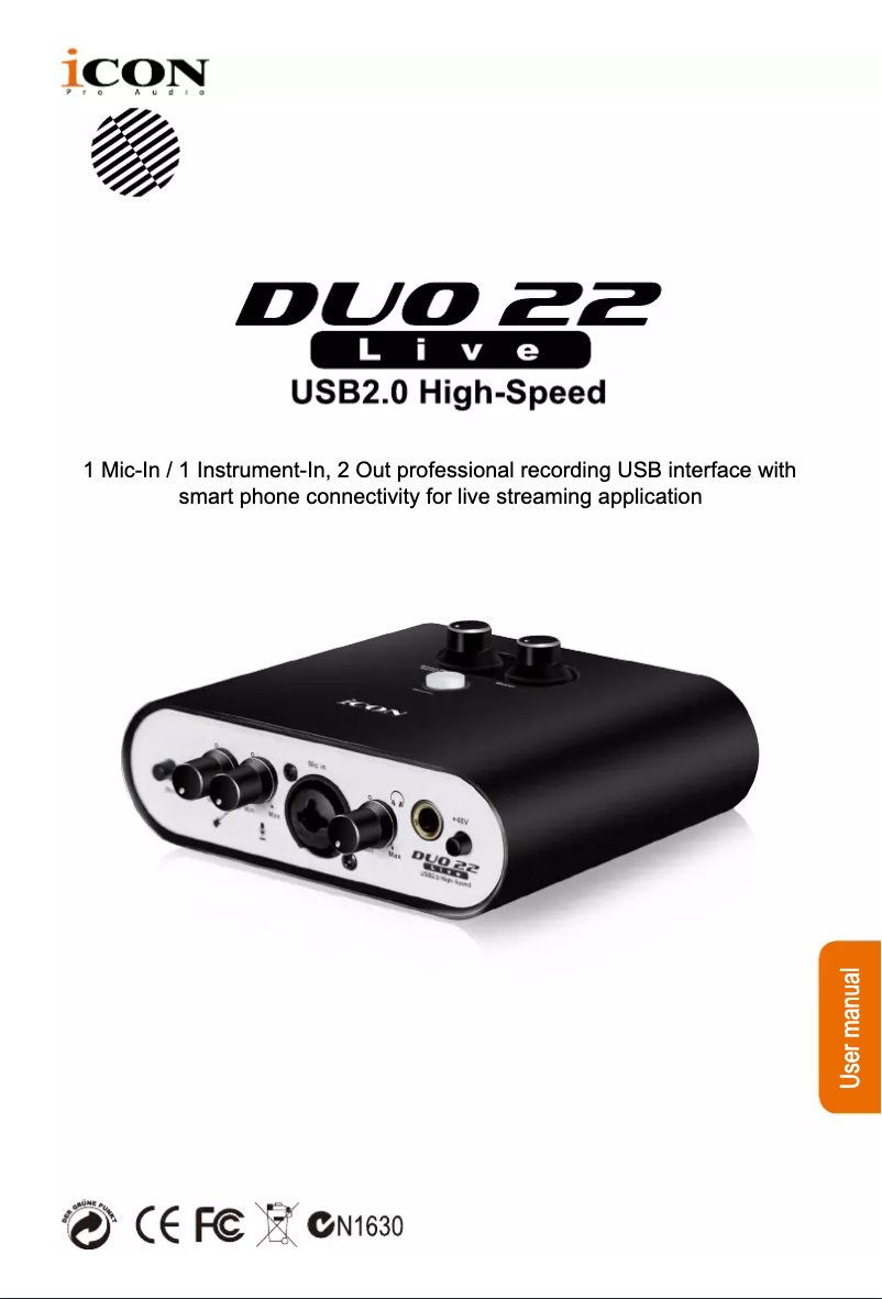 Imagen de la primera página del manual del dispositivo Duo22 Live