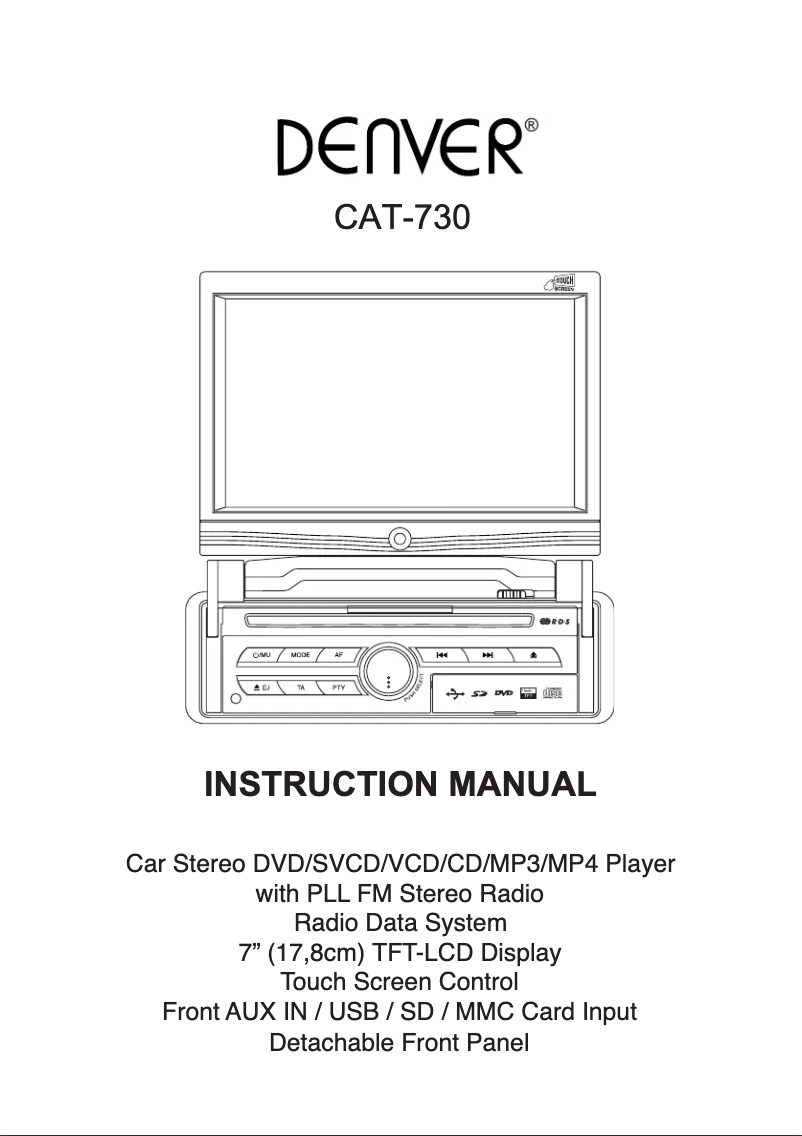 Imagen de la primera página del manual del dispositivo CAT-730