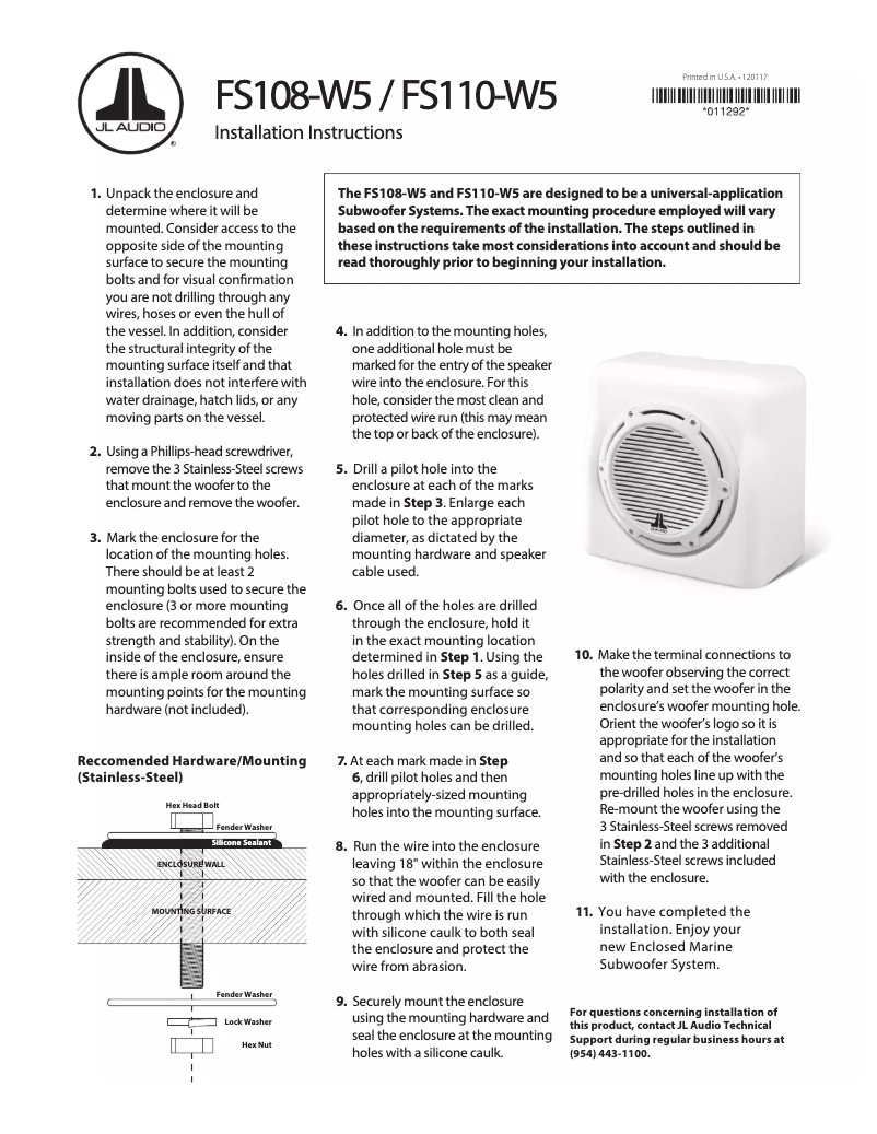 Imagen de la primera página del manual del dispositivo FS108-W5