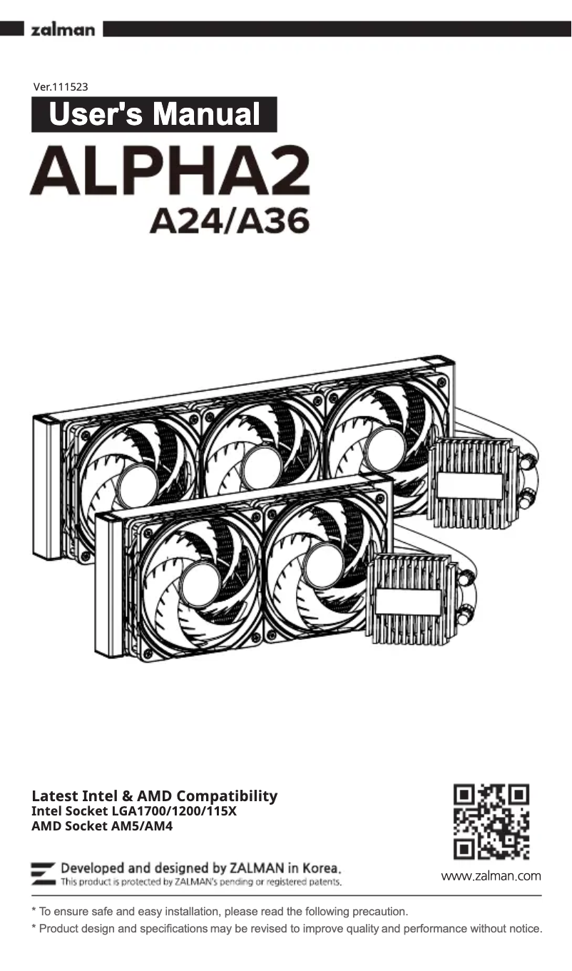 Imagen de la primera página del manual del dispositivo ALPHA2 A36