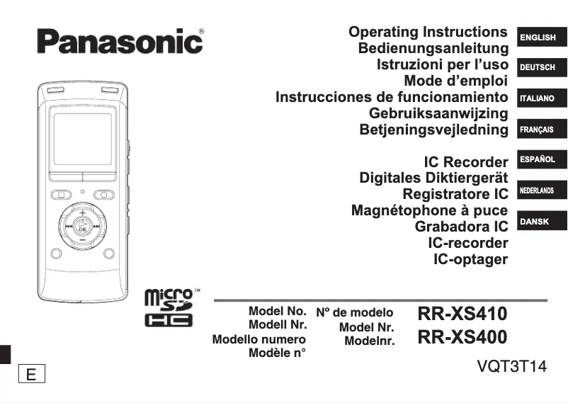 Imagen de la primera página del manual del dispositivo RR-XS400
