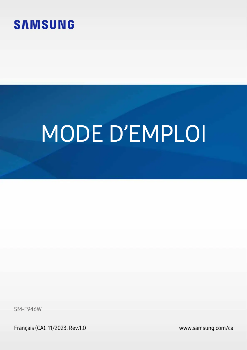 Imagen de la primera página del manual del dispositivo Galaxy Z Fold 5