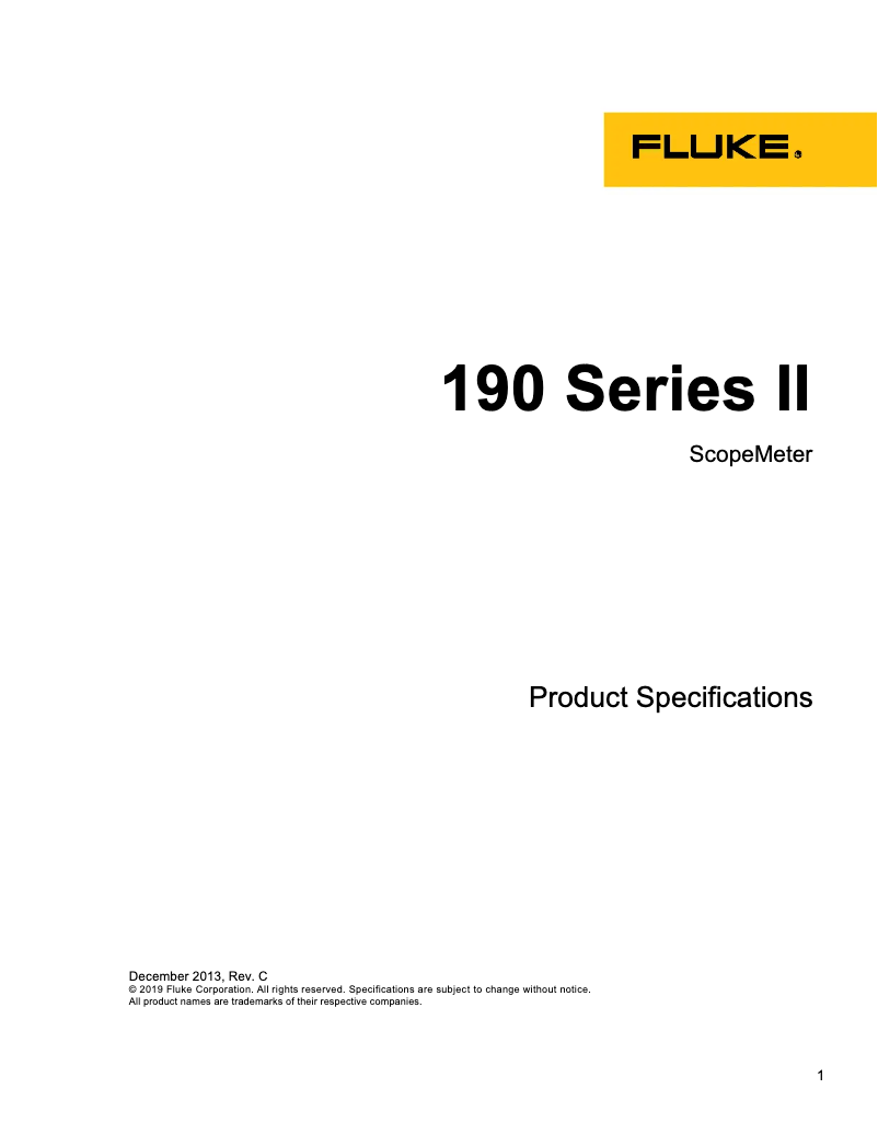 Imagen de la primera página del manual del dispositivo ScopeMeter 190-202