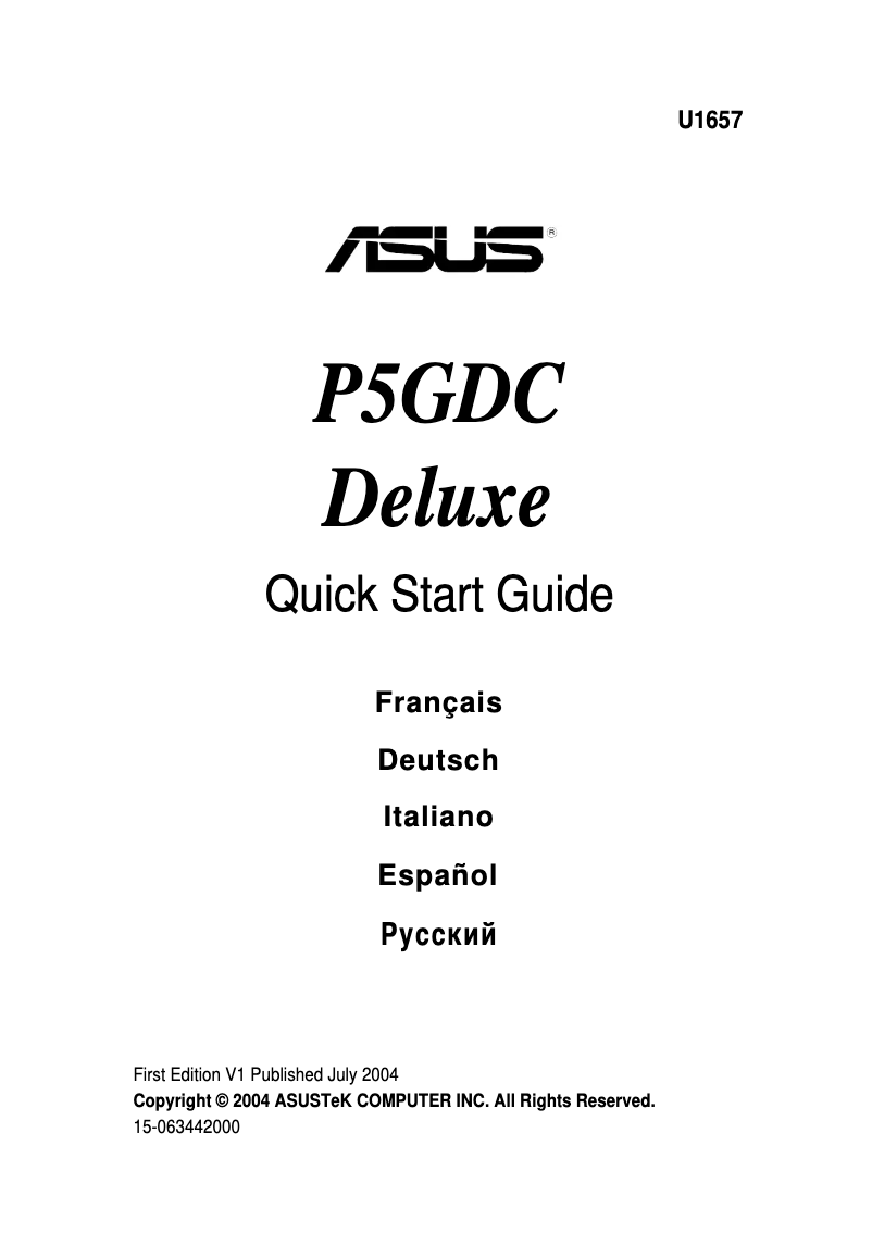 Imagen de la primera página del manual del dispositivo P5GDC Deluxe