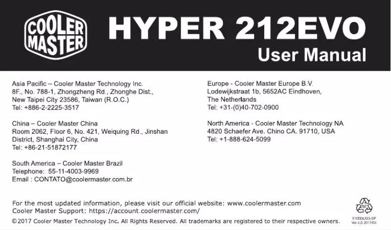 Página 1 del manual Manual de usuario Cooler Master Hyper