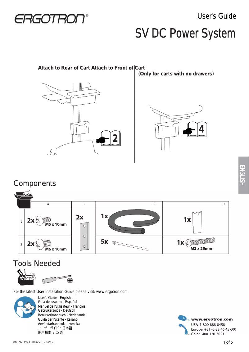 Página 1 del manual Manual de usuario Ergotron 97-943