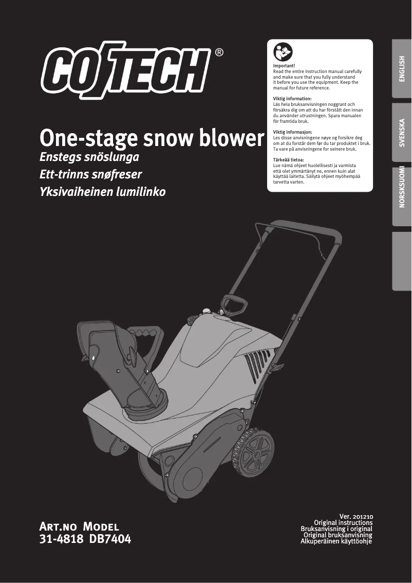 Página 1 del manual Manual de usuario Cotech DB7404
