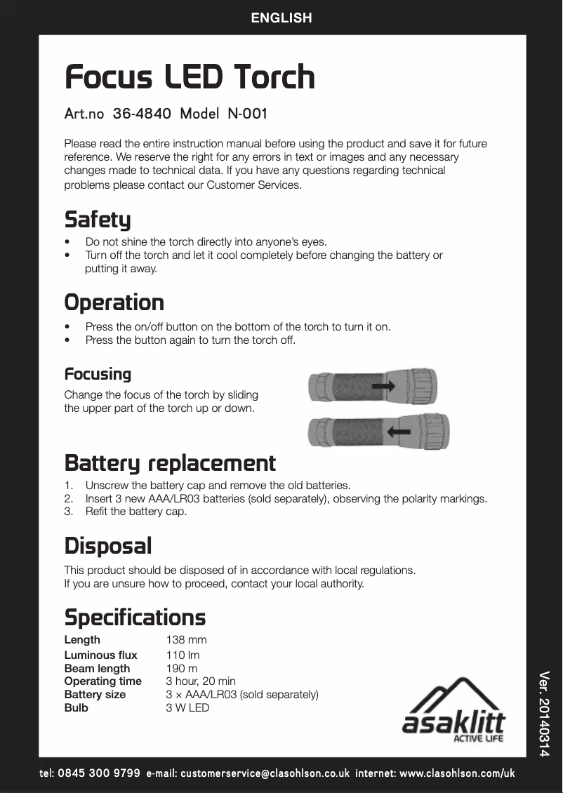 Imagen de la primera página del manual del dispositivo N-001