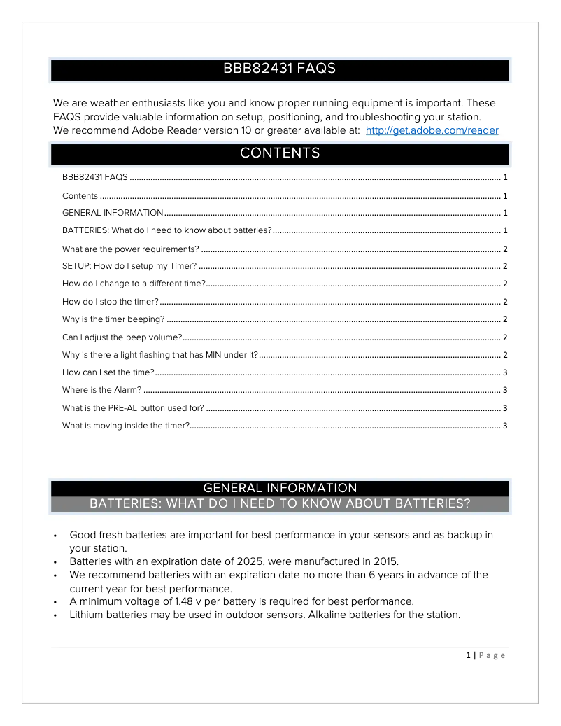 Imagen de la primera página del manual del dispositivo BBB82431