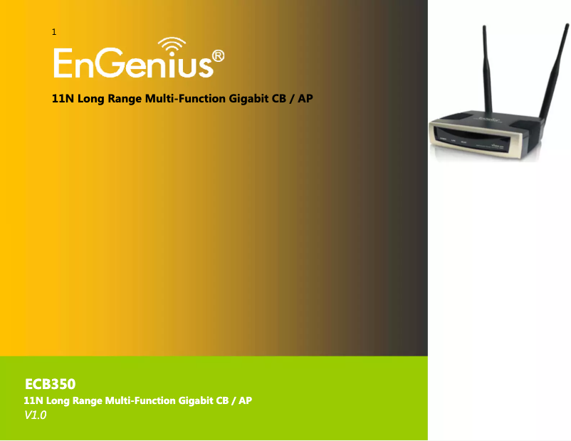 Imagen de la primera página del manual del dispositivo ECB350