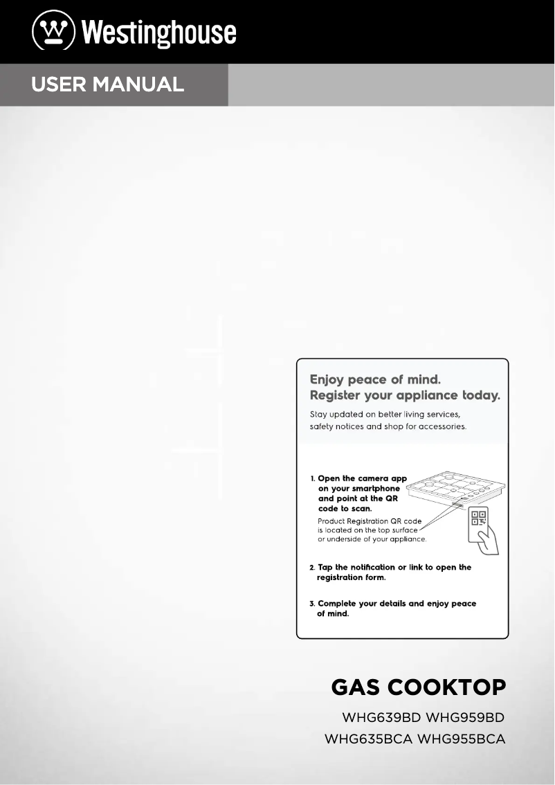 Página 1 del manual Manual de usuario Westinghouse WHG635BCA