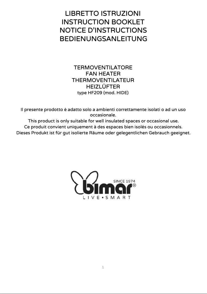 Imagen de la primera página del manual del dispositivo HF209