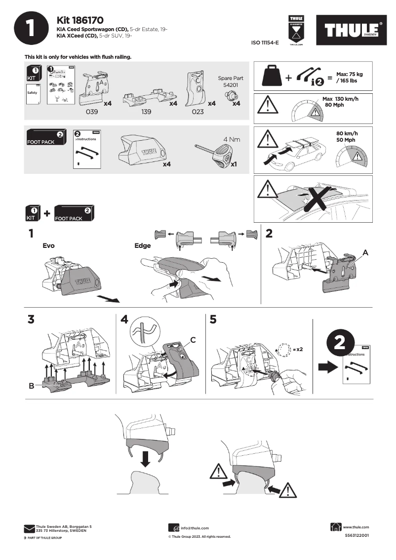 Página nº 1 - Manual de usuario Thule Kit 186170