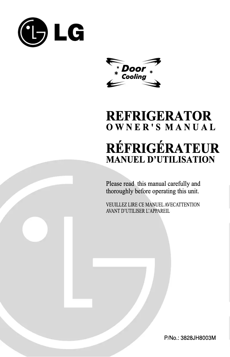 Imagen de la primera página del manual del dispositivo GR-B242QL