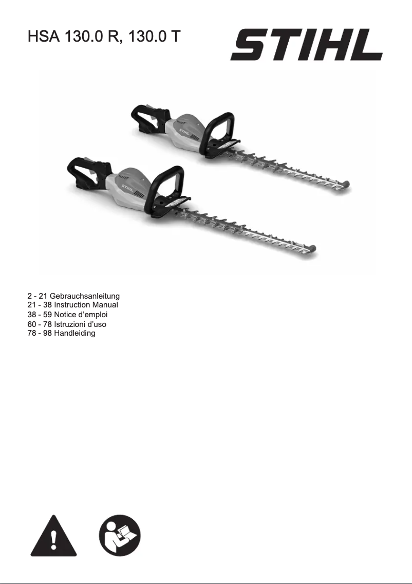 Página 1 del manual Manual de usuario Stihl HSA 130 T