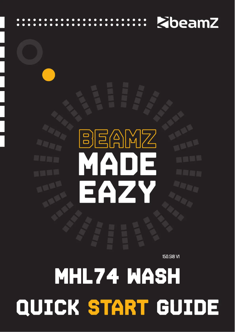 Página 1 del manual Guía de inicio rápido BeamZ MHL74 150.518