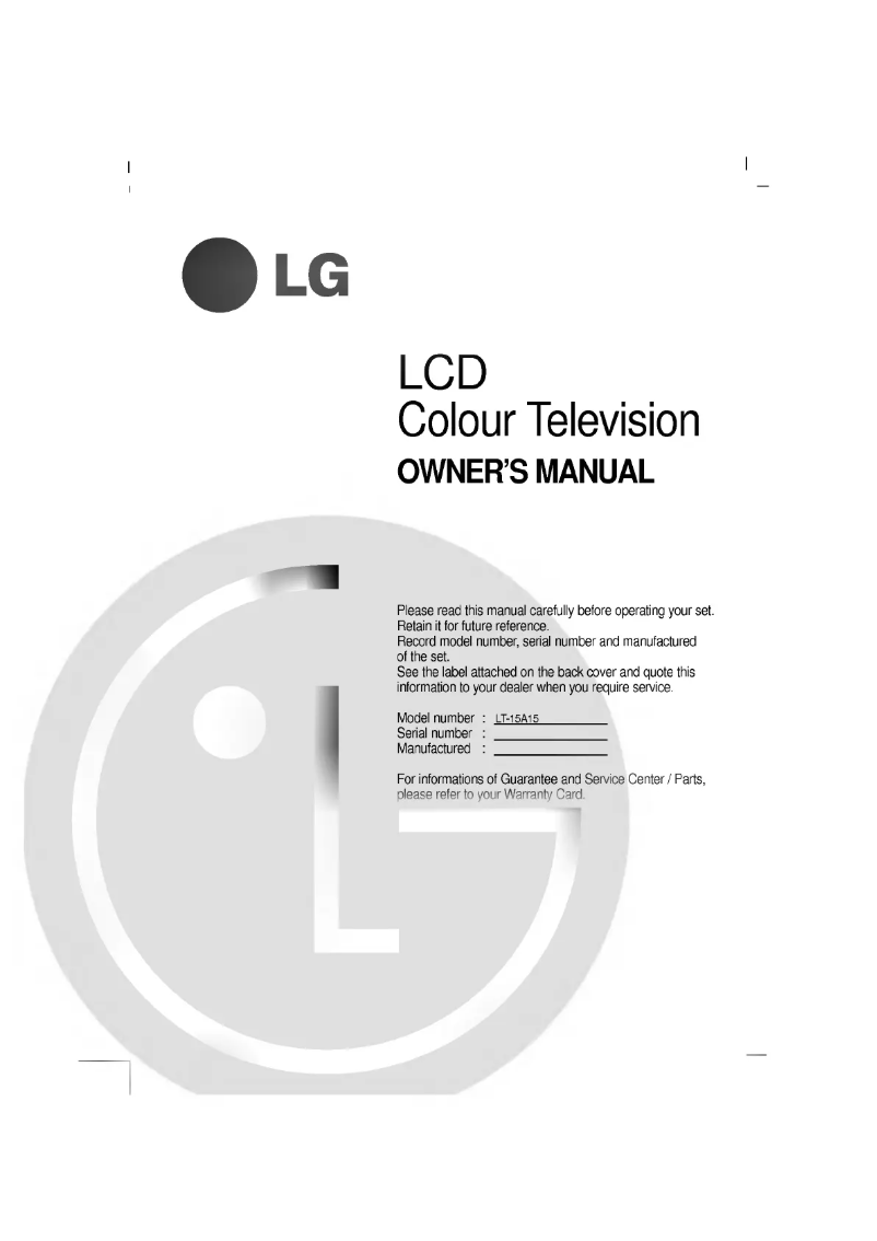 Imagen de la primera página del manual del dispositivo LT-15A15
