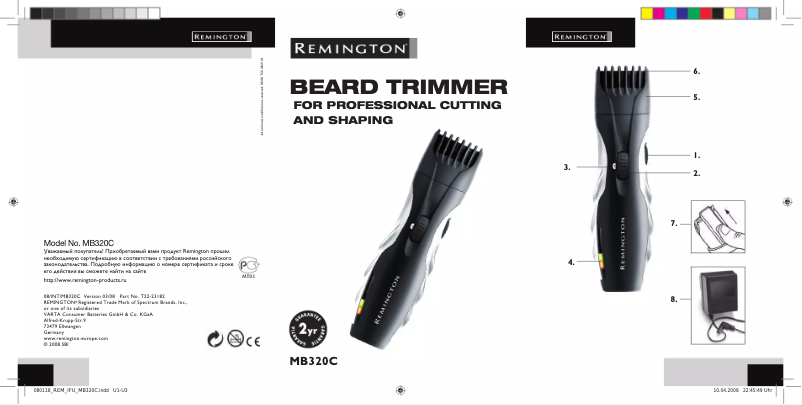 Página 1 del manual Manual de usuario Remington Barba MB4555