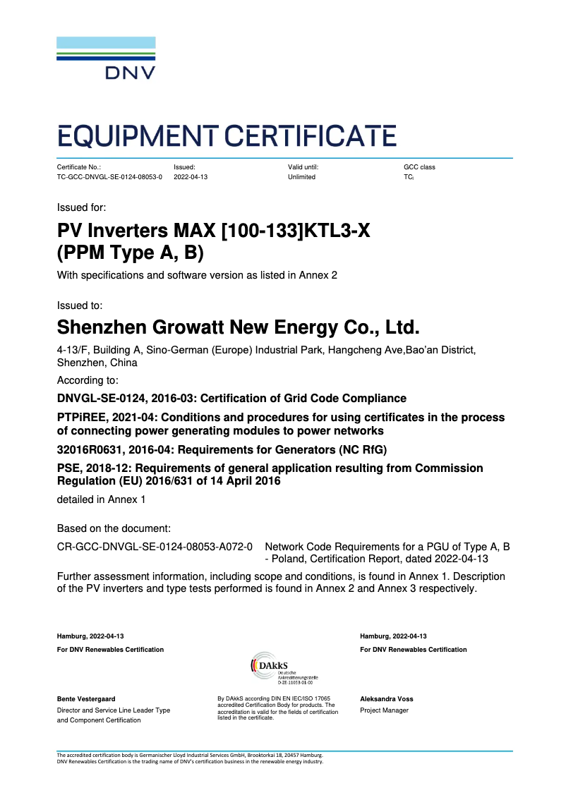 Página 1 del manual Guía de instalación Growatt MAX 100KTL3-X LV