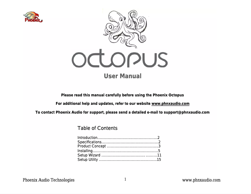 Página 1 del manual Manual de usuario Phoenix Audio MT454-PSTN-PA