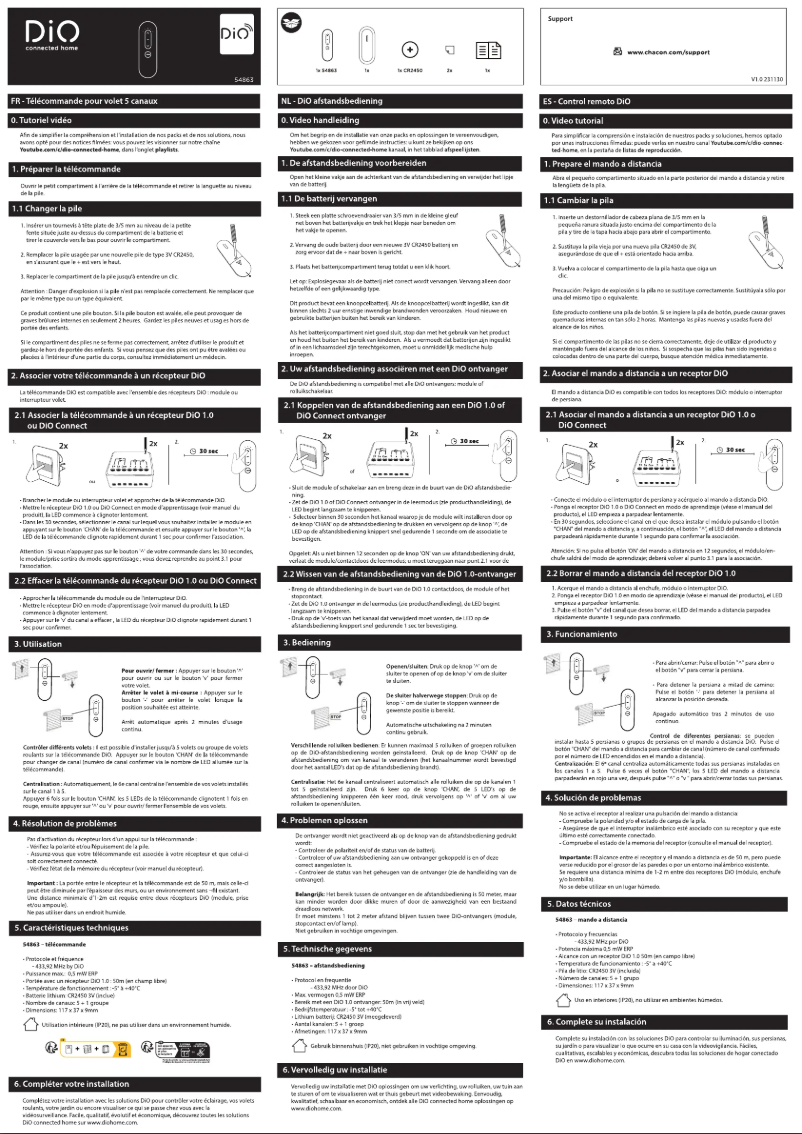 Página 1 del manual Manual de usuario DiO 54863
