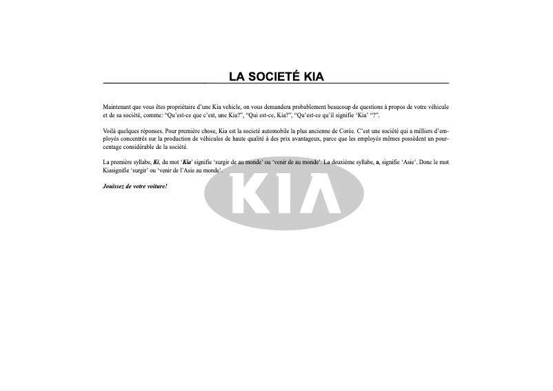 Página 1 del manual Manual de usuario Kia Optima (2005)