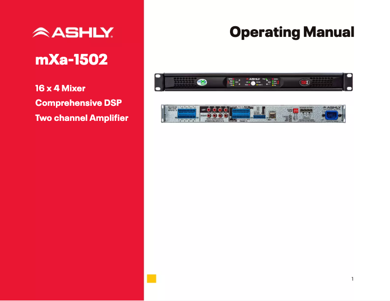 Página nº 1 - Manual de usuario Ashly mXa-1502