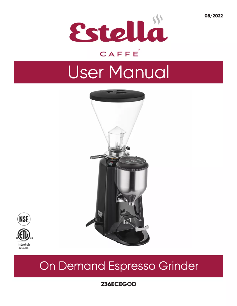Página 1 del manual Manual de usuario Estella Caffe On Demand 236ECEGOD