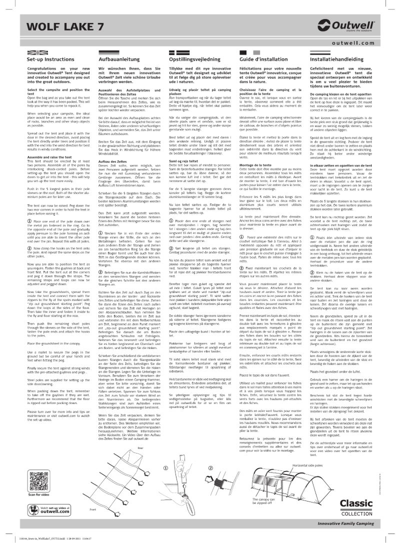 Página 1 del manual Manual de usuario Outwell Classic Wolf Lake 7