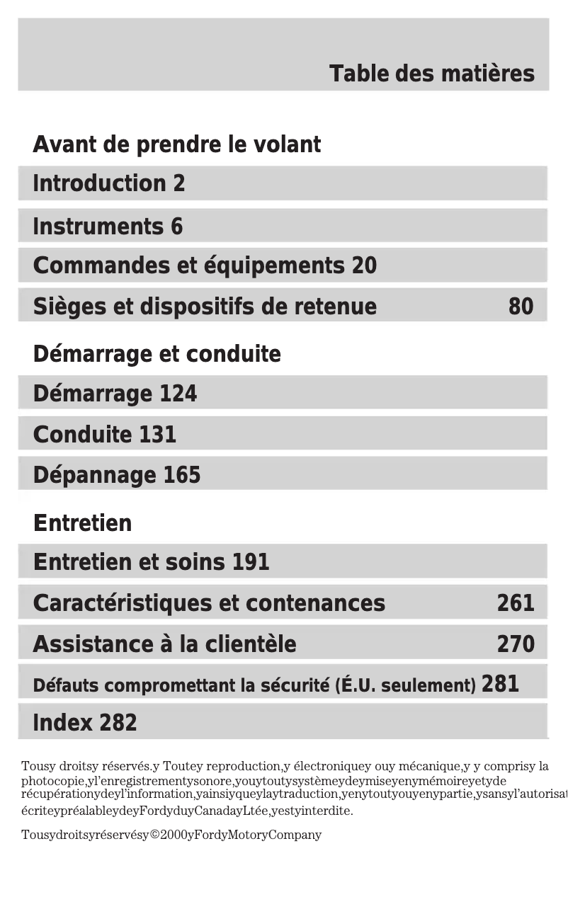 Página 1 del manual Manual de usuario Ford Focus (2001)