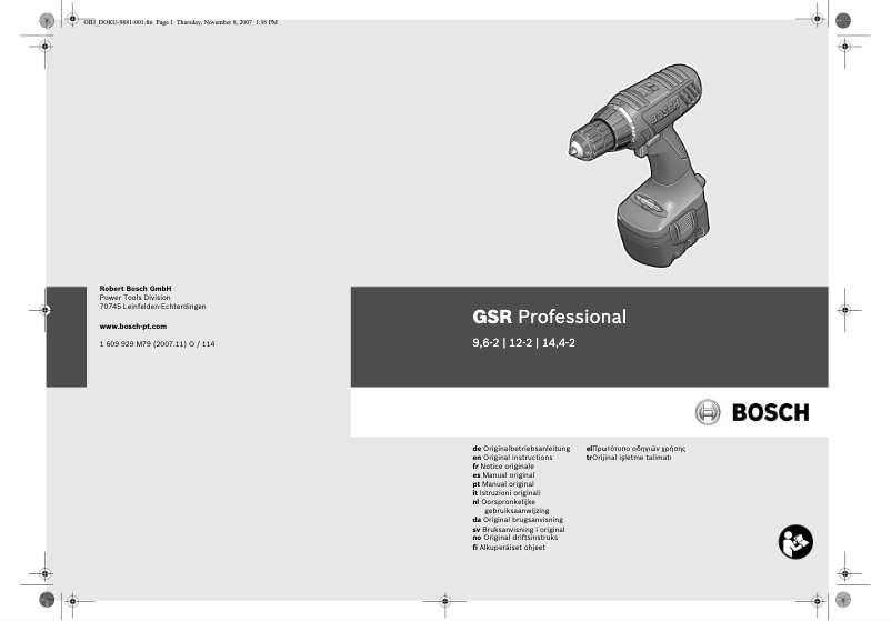 Página nº 1 - Manual de usuario Bosch GSR 12-2