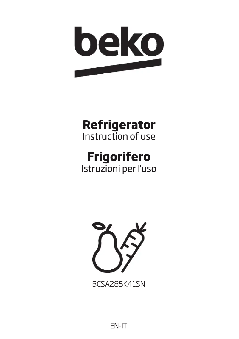 Página 1 del manual Manual de usuario Beko BCSA285K41SN