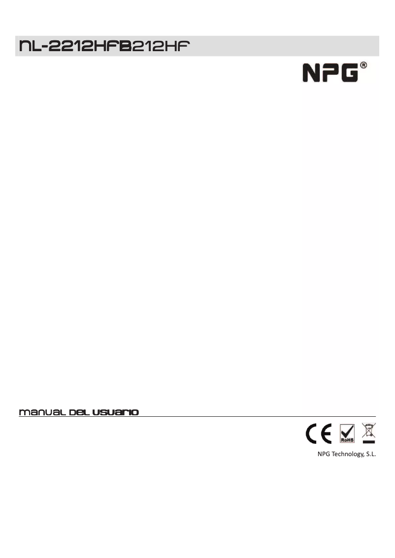 Página 1 del manual Manual de usuario NPG NL-2212HFB