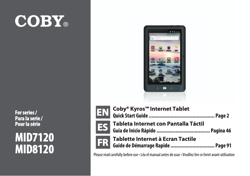 Página nº 1 - Manual de usuario Coby Kyros MID7120
