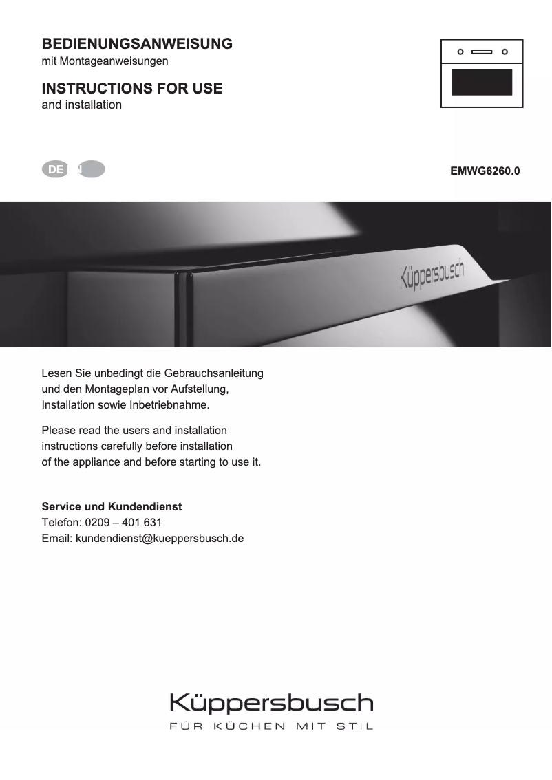 Página 1 del manual Manual de usuario Küppersbusch EMWG6260.0