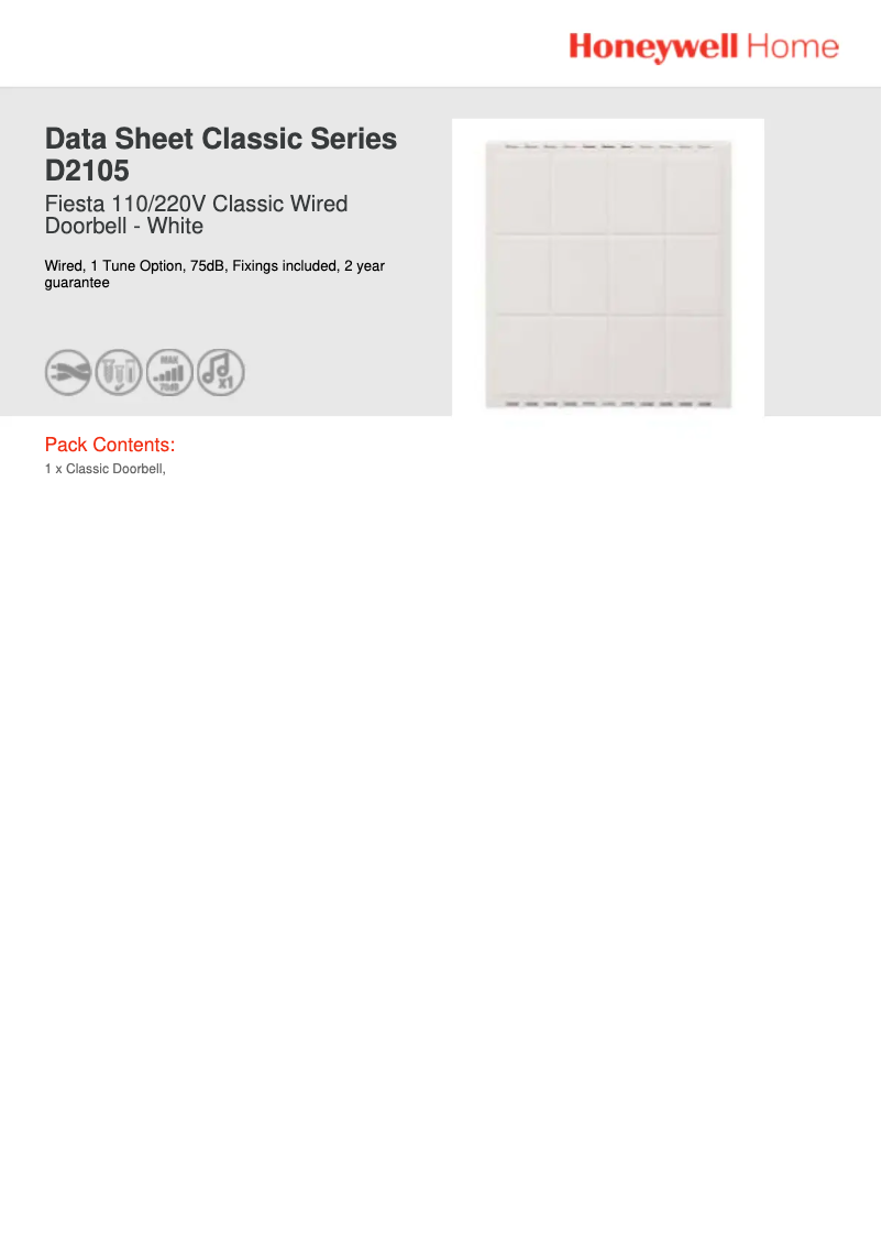 Página 1 del manual Manual de usuario Honeywell D2105