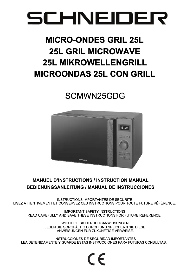 Página 1 del manual Manual de usuario Schneider SCMWN25GDG