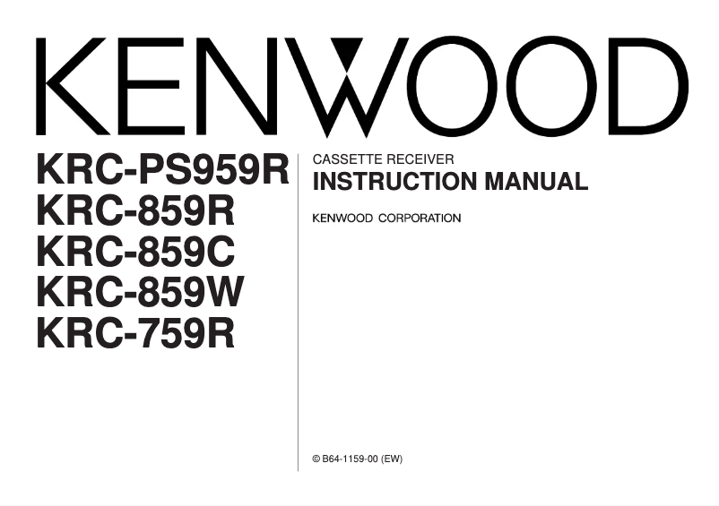Página nº 1 - Manual de usuario Kenwood KRC-859W