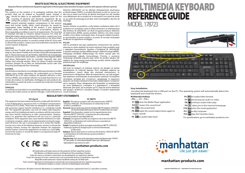 Imagen de la primera página del manual del dispositivo 178723