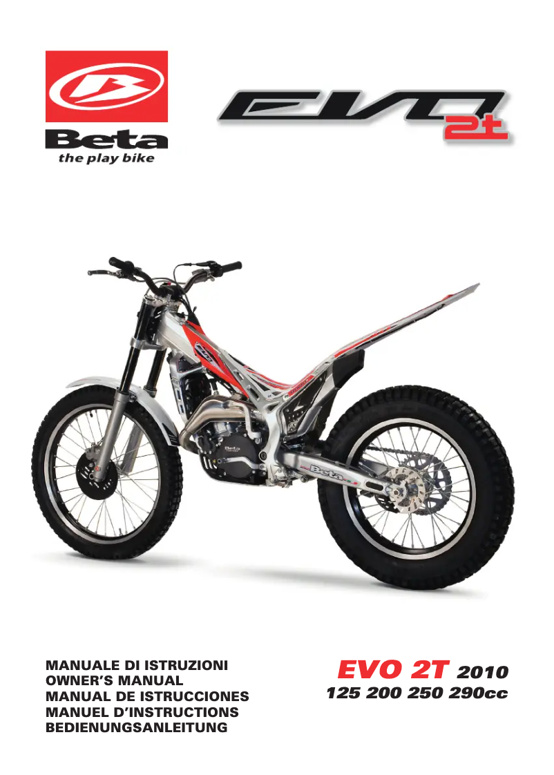 Imagen de la primera página del manual del dispositivo EVO 125 2T (2010)